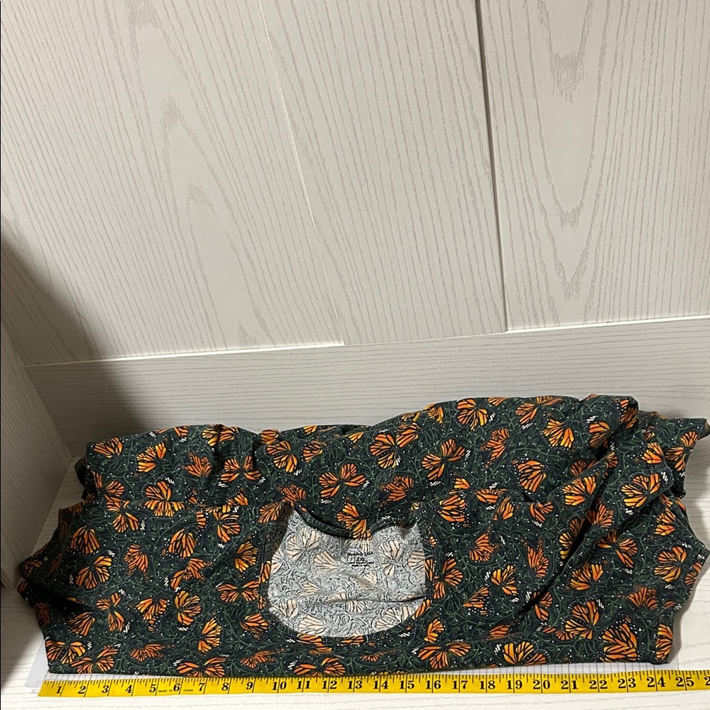 Women's Green Midi Dress with Orange Floral Print - Picture 5 of 7